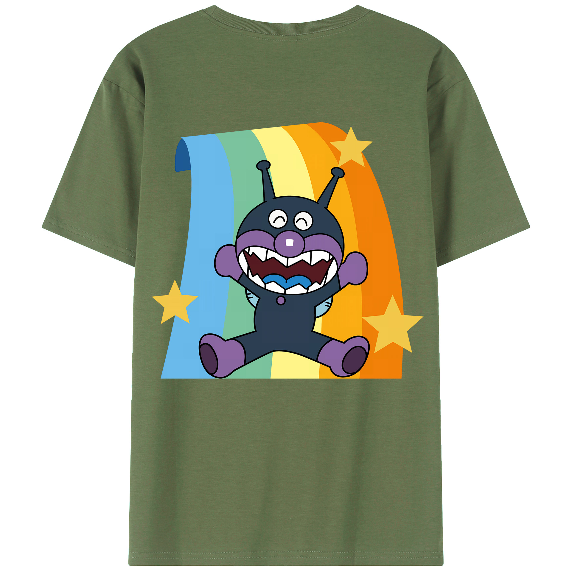 （画像用） アンパンマン Anpanman 綿100％ メンズ半袖Tシャツ（バックプリント） 通気性
